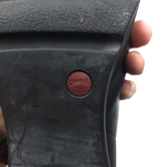 CAMPER Anouk Lug Sole Platform Dark Academia Preppy Grunge 90s Y2k Black Leather - Picture 9 of 10